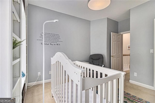 525 Arbor Creek Ct, Roswell, GA 30076 - bedroom featuring carpet, a nursery area, and baseboards