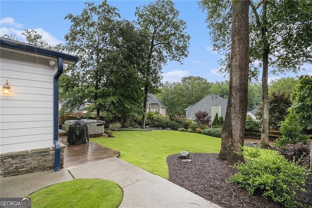 525 Arbor Creek Ct, Roswell, GA 30076 - view of grassy yard with a hot tub