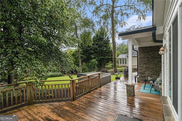 525 Arbor Creek Ct, Roswell, GA 30076 - wooden terrace with a lawn