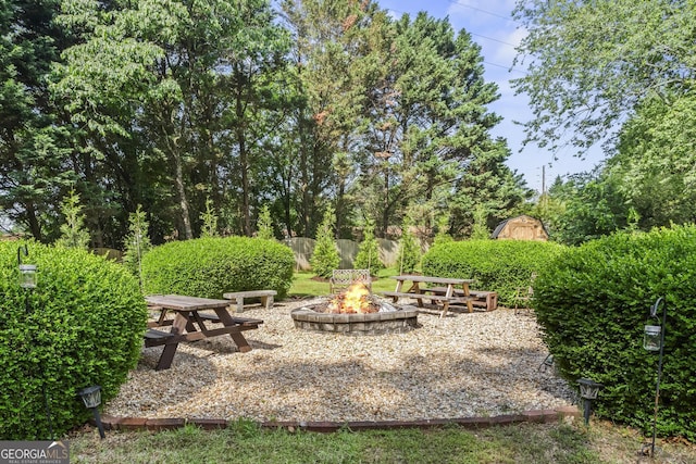 4365 Wicklow Ct, Suwanee, GA 30024 - view of yard with a fire pit