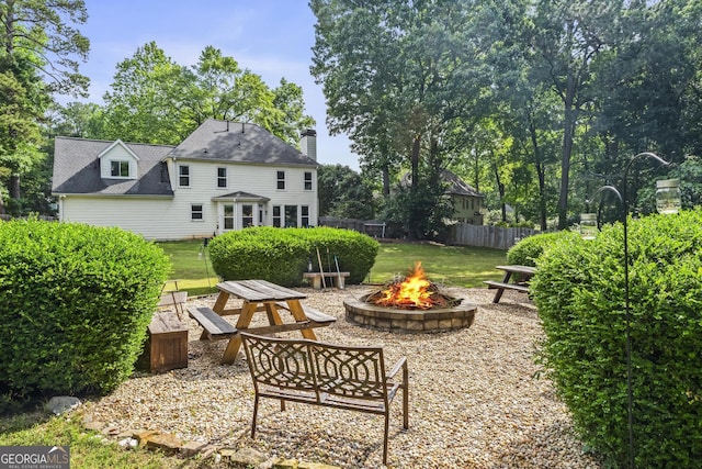 4365 Wicklow Ct, Suwanee, GA 30024 - view of patio with an outdoor fire pit