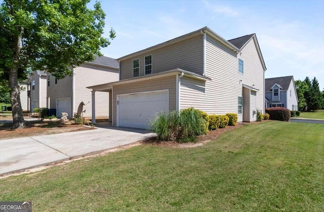 3223 Tallon Ln SW, Atlanta, GA 30311 - view of home's exterior with an attached garage, concrete driveway, and a lawn