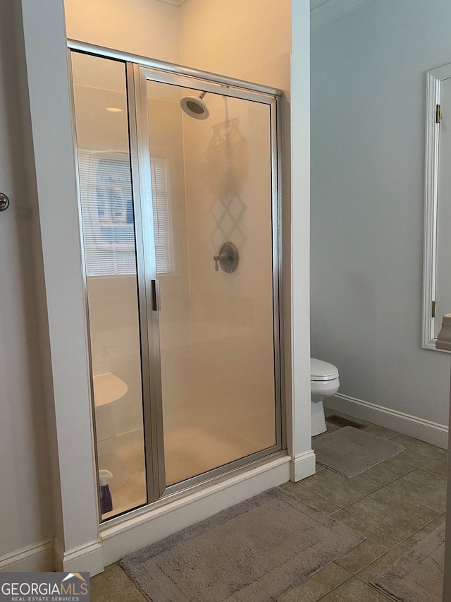 475 Harbour Shores Dr, Jackson, GA 30233 - full bathroom with toilet, a stall shower, and baseboards