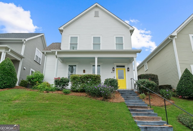 435 New St, Macon, GA 31201 - view of front of property featuring a front yard and a porch