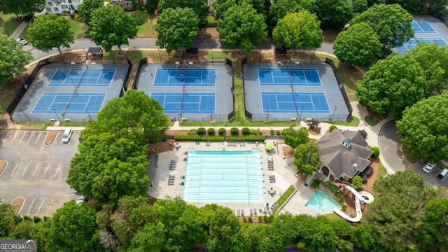 6695 Buckingham Cir, Cumming, GA 30040 - aerial view of a pool area