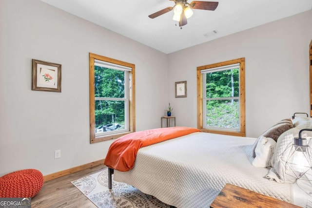 191 Rimrock Rd Unit 63, Jasper, GA 30143 - bedroom with multiple windows, wood finished floors, baseboards, and ceiling fan