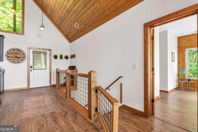 191 Rimrock Rd Unit 63, Jasper, GA 30143 - foyer entrance with wood finished floors, baseboards, and high vaulted ceiling