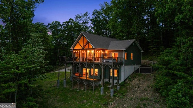 191 Rimrock Rd Unit 63, Jasper, GA 30143 - back of property at dusk with a deck and central AC unit