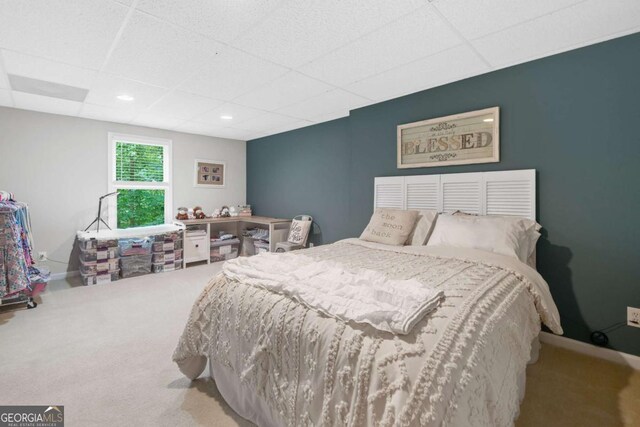 117 Willow View Ln, Canton, GA 30114 - bedroom with carpet, a drop ceiling, and recessed lighting