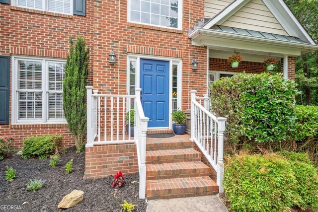 117 Willow View Ln, Canton, GA 30114 - doorway to property with brick siding