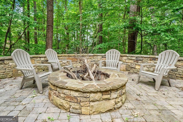 117 Willow View Ln, Canton, GA 30114 - view of patio with an outdoor fire pit