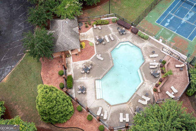 1017 Ridgefield Dr, Peachtree City, GA 30269 - aerial view of a pool