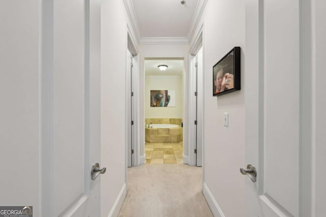 3280 Stillhouse Ln SE Unit 212, Atlanta, GA 30339 - hallway featuring light carpet and ornamental molding