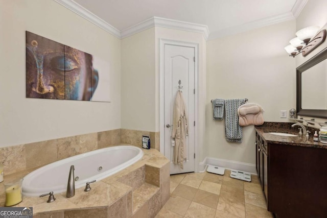 3280 Stillhouse Ln SE Unit 212, Atlanta, GA 30339 - full bath featuring vanity, a tub with jets, and ornamental molding