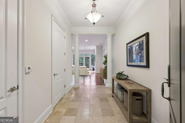 3280 Stillhouse Ln SE Unit 212, Atlanta, GA 30339 - hallway with decorative columns and ornamental molding