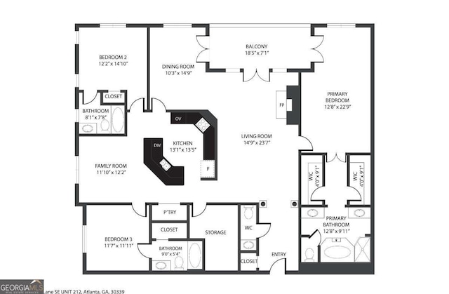 3280 Stillhouse Ln SE Unit 212, Atlanta, GA 30339 - view of property floor plan