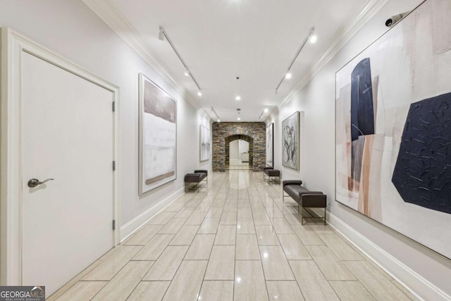 3280 Stillhouse Ln SE Unit 212, Atlanta, GA 30339 - corridor featuring crown molding and arched walkways