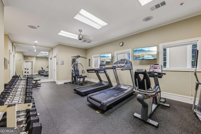 3280 Stillhouse Ln SE Unit 212, Atlanta, GA 30339 - gym with a skylight and ornamental molding
