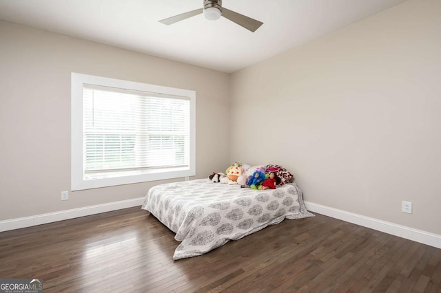 1270 Mccannon Morris Rd, Hull, GA 30646 - bedroom with baseboards, wood finished floors, and ceiling fan