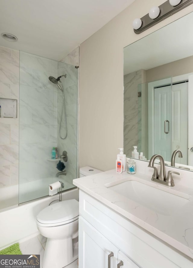 1270 Mccannon Morris Rd, Hull, GA 30646 - full bathroom with vanity, toilet, and bathtub / shower combination