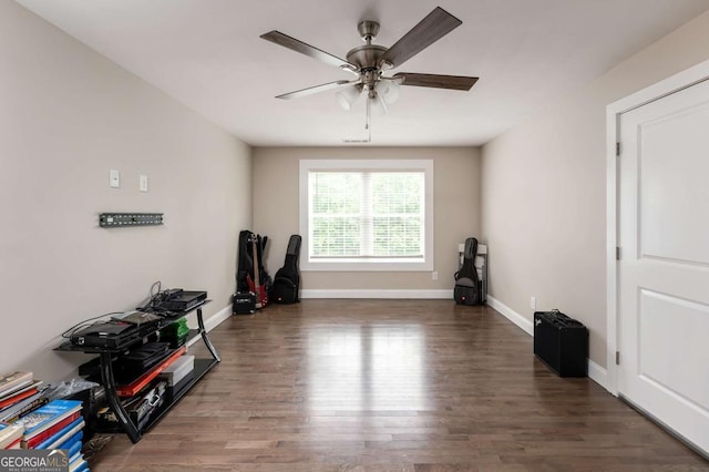1270 Mccannon Morris Rd, Hull, GA 30646 - miscellaneous room with wood finished floors, a ceiling fan, and baseboards