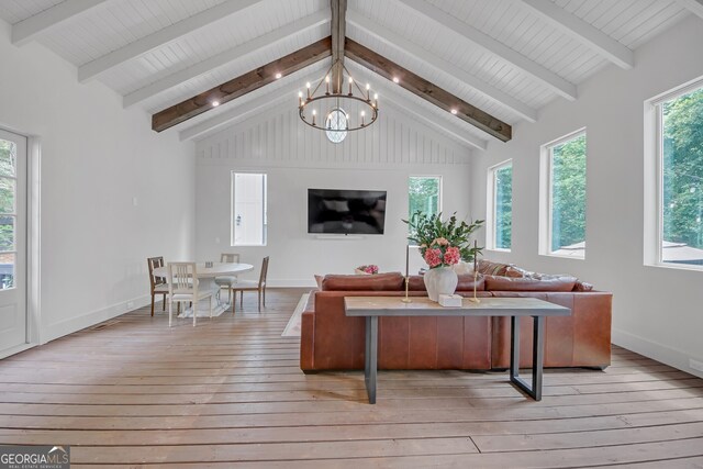 2756 Octavia Ln, Marietta, GA 30062 - living room with light wood-type flooring, a chandelier, and baseboards