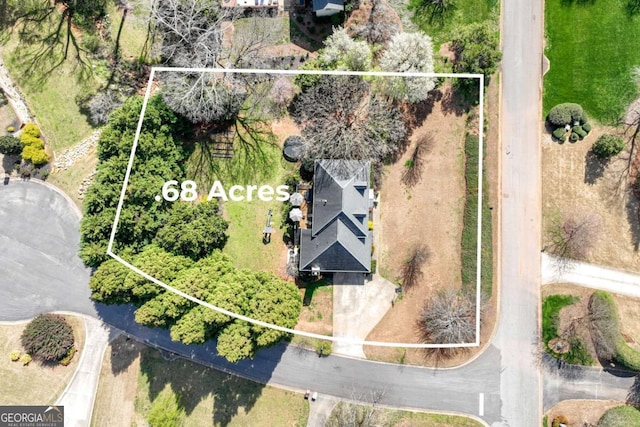 4402 Sugar Maple Pl, Gainesville, GA 30506 - aerial view of property and surrounding area featuring property boundaries highlighted, a large body of water, and a forest