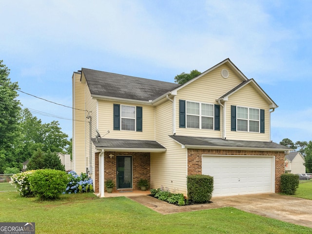300 Furrow Creek Ct, Jackson, GA 30233 - view of front of house featuring driveway, an attached garage, brick siding, and roof with shingles