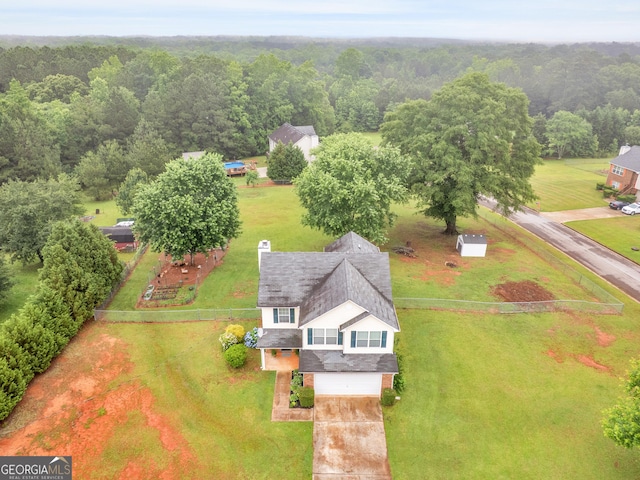 300 Furrow Creek Ct, Jackson, GA 30233 - view from above of property with a heavily wooded area