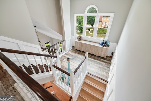1005 Wellers Ct, Roswell, GA 30076 - stairs with wood finished floors