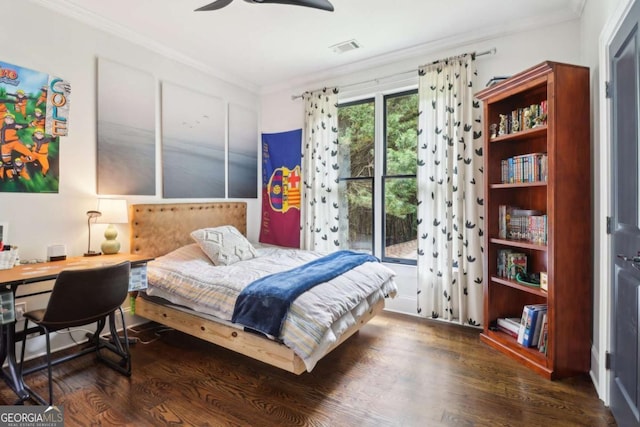 4085 Hillcrest View Ct, Suwanee, GA 30024 - bedroom featuring ornamental molding and wood finished floors