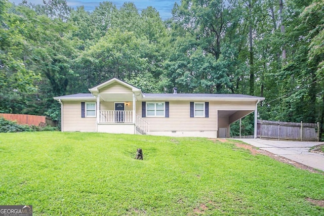 220 Harwell Rd NW, Atlanta, GA 30331 - view of front of house with crawl space, driveway, a carport, and a porch