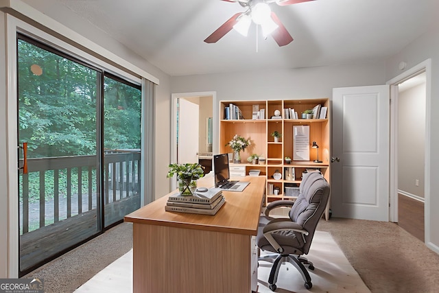 220 Harwell Rd NW, Atlanta, GA 30331 - office area featuring ceiling fan and baseboards