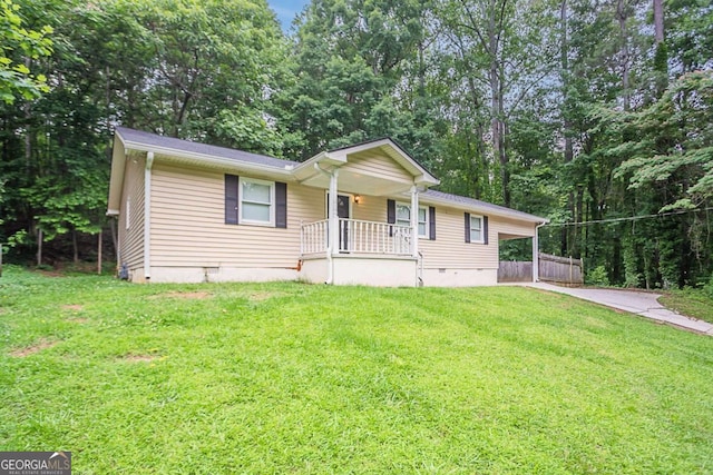 220 Harwell Rd NW, Atlanta, GA 30331 - view of front of house featuring covered porch, driveway, an attached carport, and crawl space