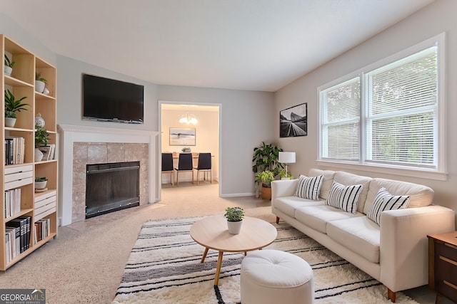 220 Harwell Rd NW, Atlanta, GA 30331 - living room featuring a fireplace and carpet flooring