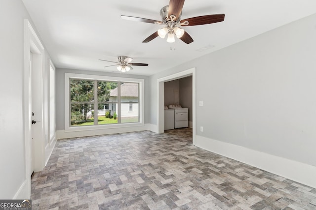 1382 6th Ave, Auburn, GA 30011 - empty room with separate washer and dryer and a ceiling fan