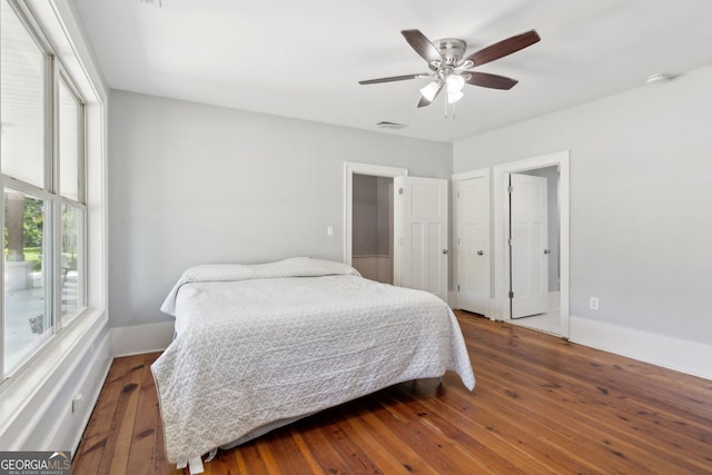 1382 6th Ave, Auburn, GA 30011 - bedroom featuring hardwood / wood-style floors and a ceiling fan