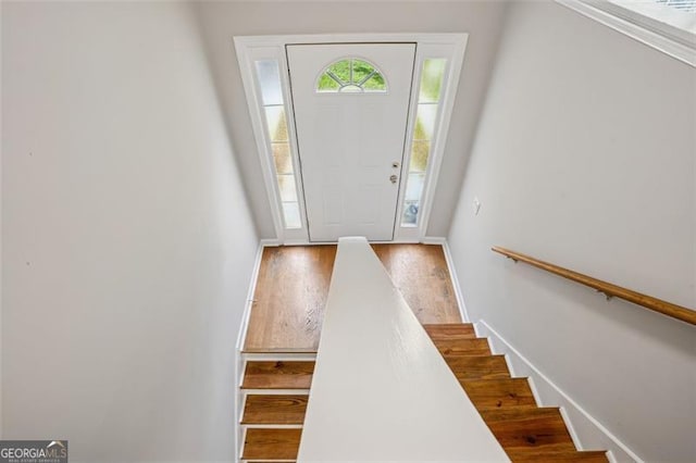 835 Navajo, Covington, GA 30016 - foyer with wood finished floors and stairway