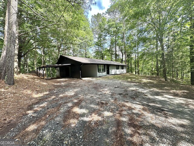 2165 S River Rd, Franklin, GA 30217 - view of front facade with a carport and dirt driveway