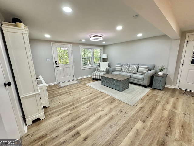 2165 S River Rd, Franklin, GA 30217 - living area with light wood-style floors, recessed lighting, and baseboards