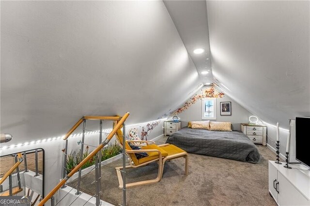 611 Pickett St SE, Atlanta, GA 30316 - bedroom featuring vaulted ceiling and carpet