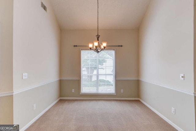 3585 Berkeley Park Ct, Duluth, GA 30096 - spare room featuring a chandelier, carpet, and baseboards