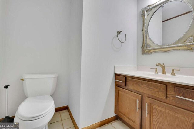 1925 Stonewyck Ct, Cumming, GA 30041 - half bathroom with vanity and tile patterned floors