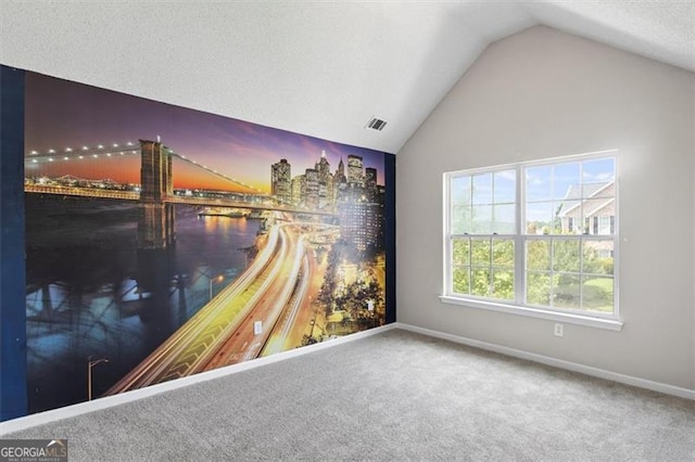 3385 Amhurst Pkwy, South Fulton, GA 30349 - carpeted empty room featuring vaulted ceiling and baseboards
