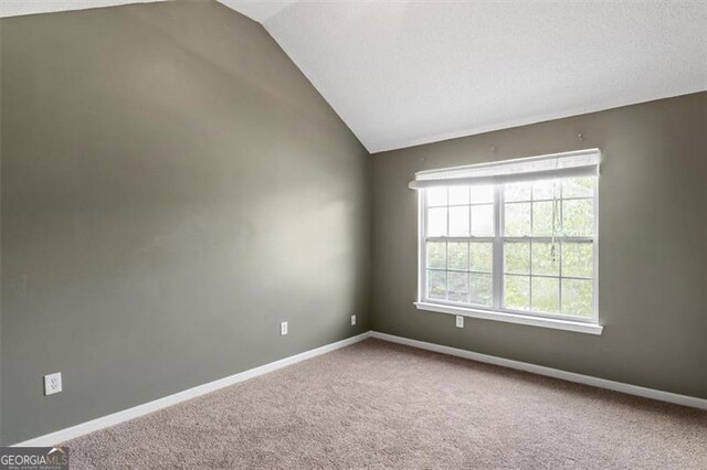 3385 Amhurst Pkwy, South Fulton, GA 30349 - unfurnished room with healthy amount of natural light, carpet floors, baseboards, and vaulted ceiling