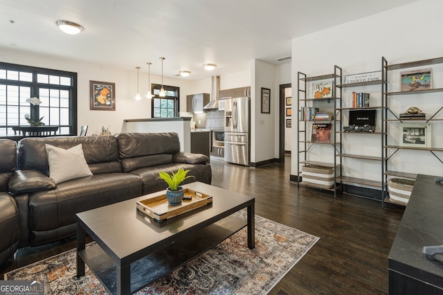 1300 Dekalb Ave NE Unit 711, Atlanta, GA 30307 - living area with dark wood finished floors