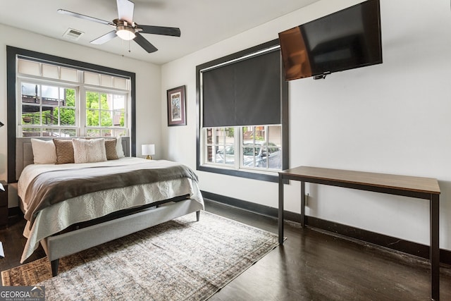 1300 Dekalb Ave NE Unit 711, Atlanta, GA 30307 - bedroom featuring wood finished floors and ceiling fan