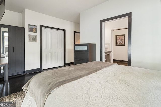 1300 Dekalb Ave NE Unit 711, Atlanta, GA 30307 - bedroom with wood finished floors and a closet