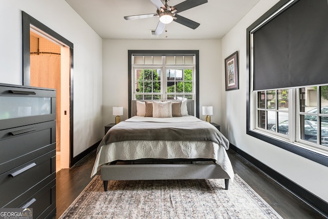 1300 Dekalb Ave NE Unit 711, Atlanta, GA 30307 - bedroom featuring dark wood finished floors and a ceiling fan