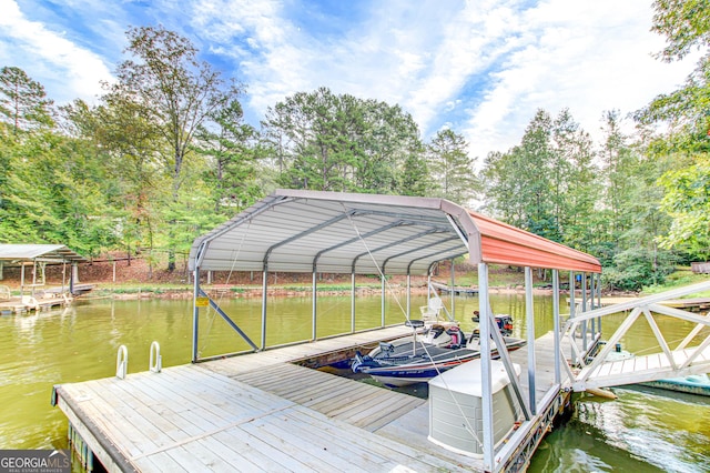 86 Waters Dr, Wedowee, AL 36278 - dock with a water view, boat lift, and view of scattered trees